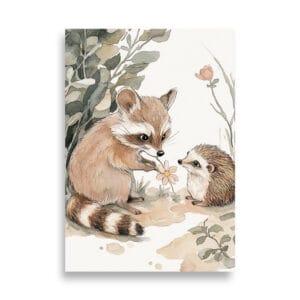 Pesukarhu ja siili | Juliste