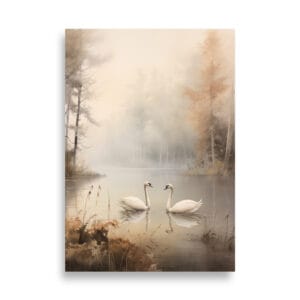 Joutsenet järvellä | Juliste