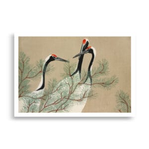 Kamisaka Sekka - Cranes from Momoyogusa | Juliste