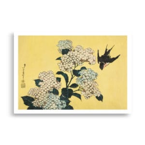 Hokusai - Hydrangea and Swallow | Juliste