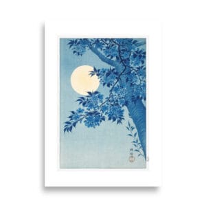 Ohara Koson - Blossoming Cherry on a Moonlit Night | Juliste